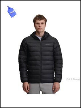 Men's Hooded Down Insulated Jacket Cold Weather Quilted